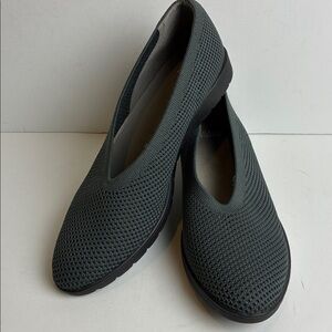 Eileen Fisher Heaven Stretch Knit Wedge Ballet Flat Black 10 Podiatrist Aporoved